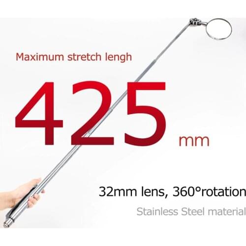32mm Adjustable car Telescopic Detection Lens Inspection Round Mirror 360 Repair Tool