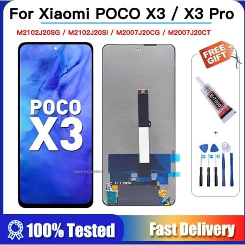 6.67“ Original For Xiaomi POCO X3 LCD Display Screen Touch Digitizer Assembly For POCO X3 NFC Display M2007J20CT Repair Parts