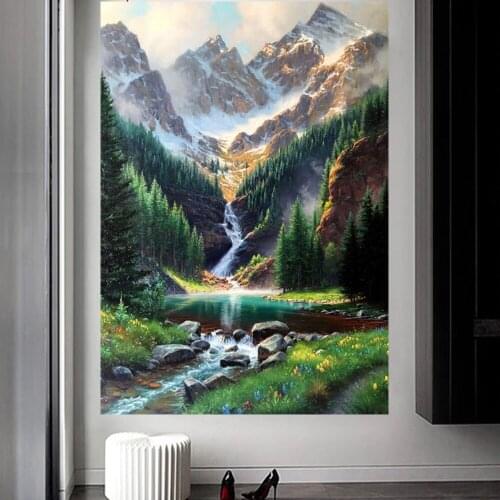 5D DIY Diamond Painting Nature Landscape Mountain Full Square/Round Diamond Embroidery Cross Stitch Waterfall Home Decor Kits