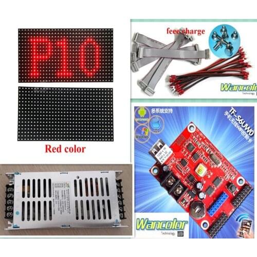 Free shipping DIY LED Text Display kits with 20pcs NEW P10 outdoor SMD red LED module+1 pc led controller+2pc power supply