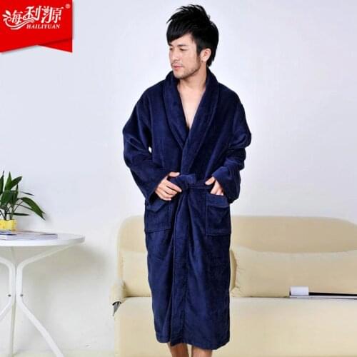Plus Weight Towel Selections Mens Cotton Bathrobe Turkish Cotton Kimono Robe Hot sale