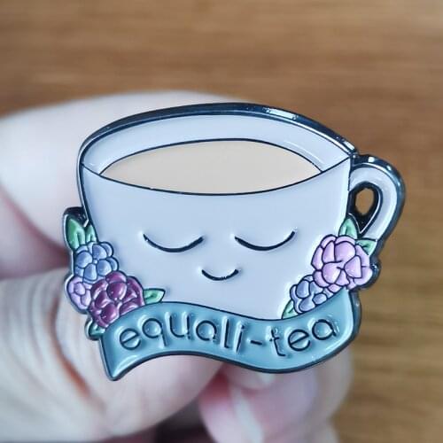 Tea lover brooch