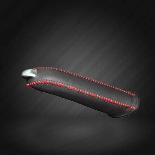 Car Hand Brake Covers Top Layer Leather Case for Peugeot 508 Handbrake Grips Cover Auto Genuine Leather Handbrake