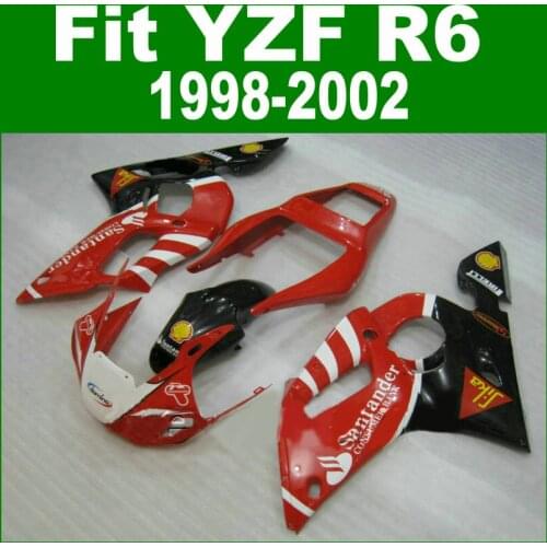 Add decal on Fairings For YAMAHA R6 98 - 02 Abs Fairing kit ( red ) High quality Abs kits ll26