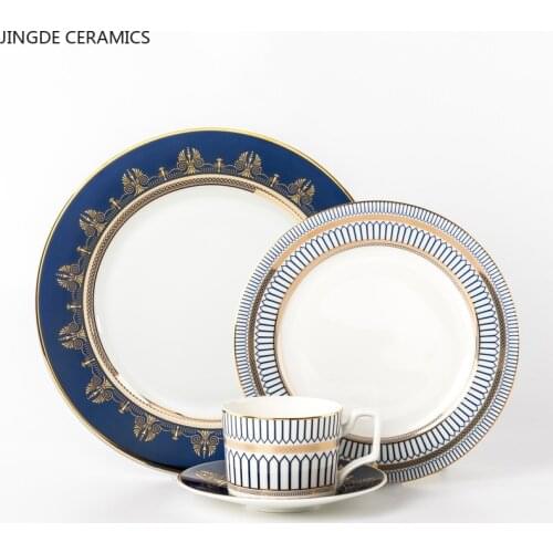 1pc European Style Ceramic Plate Dish Breakfast Dishes Serving Tray Cake Steak Salad Dish Restaurant Kitchen Tableware Ornament