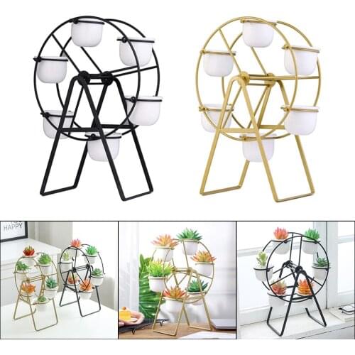 Ferris Wheel Plant Stand Succulent Plant Bonsai Holder for Home Decoration Golden