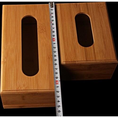 Natural Bamboo Tissue Box Cover Wooden Kitchen Home Car Napkins Holder Dispenser For Office Home Organizer Decoration Tools