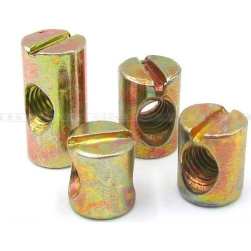 M6x10x13 Furniture cross bar nut children baby bed connector wood bed tool shelf hammer nut T screw nut crossbar Bolt fastener