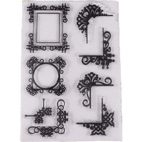 Lace corners transparent clear stamp for DIY Scrapbooking/Card Making/Kids Christmas Fun Decoration Supplies