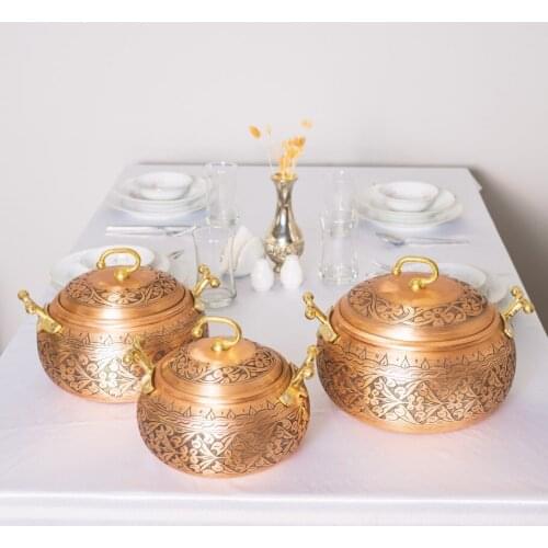 Hand made Engraving Copper 6 PCS Hight Quality Classic Turkish Cookware set