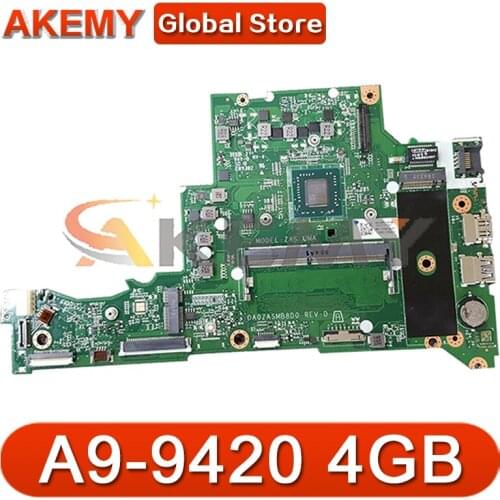 NBGNV11004 NBGNV1100C NBGNV11006 DA0ZASMB8D0 For Acer Aspire A315 A315-21 Laptop motherboard With A9-9420 and 4GB RAM 100% Test
