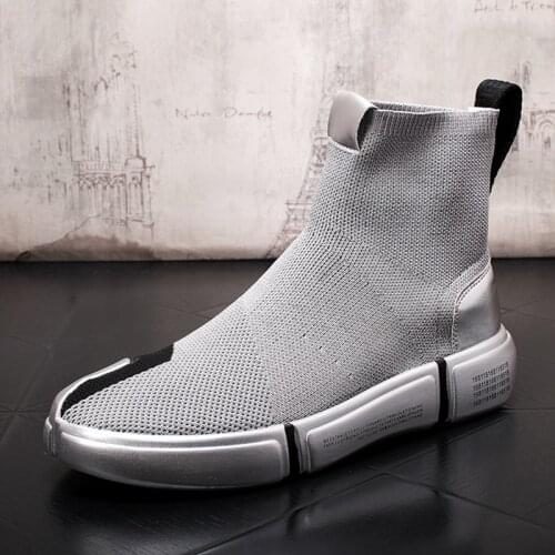 Stephoes New Men Fashion Casual Ankle Boots Spring Autumn Knitting Socks Shoes Men Luxury Designer Thick Bottom Youth Sneakers