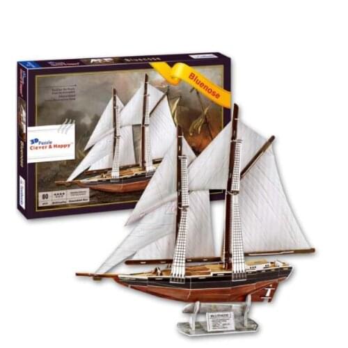 Bluenose Ship Boat Education 3D Paper DIY Jigsaw Puzzle Model Educational Toy Kits Children Boy Gift Toy