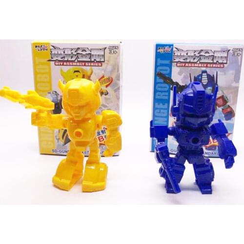 Plastic assembly robot can launch children toys