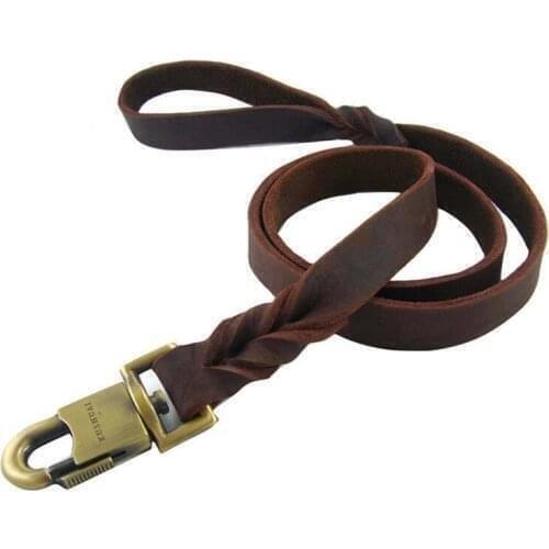 Pet Leash Widened Handmade Cowhide Dog Chain Small And Medium Pet Golden Retriever Leash