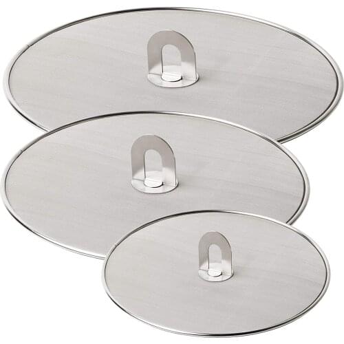 Practical Fine Mesh Stops Stainless Steel Cover Lid Oil Proofing Frying Pan Splatter Screen Spill Proof Oil Guard Cooking Tools