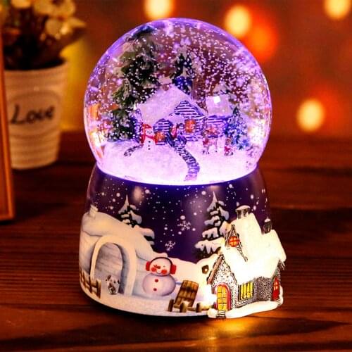 Christmas Crystal Ball Music Box USB Charging With Light Rotate Birthday Gift Sky Cit Spirited Away Birthday Memory Meet Etc New