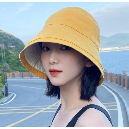 Fisherman Two-sided Hat Cotton bucket hat for women bucket Bonnet peaked cap Panama hat bonnet Fishing hat chapeu bucket