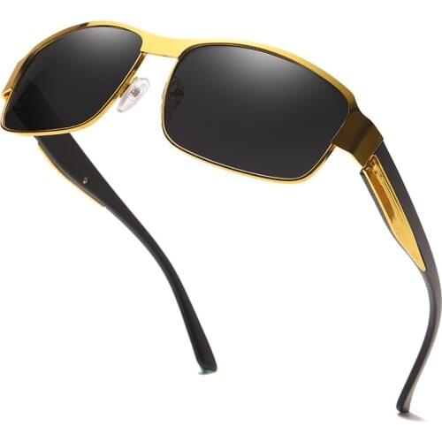 New Mens Polarized Sunglasses High-Quality Driving Fishing Sun Glasses For Men Vintage Metal Male Shades Man Anti-glare UV400