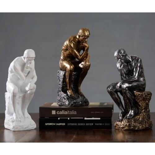Resin Statue Home Decor Thinker Sculpture European Abstract Art Ornaments Home Decoration Accessories Modern Tabletop Statue