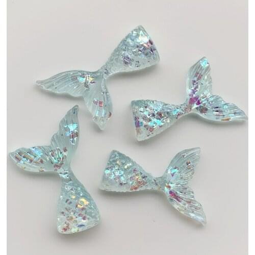 29*44mm 8pcs/lot Resin Rhinestones Scale Fishtail Rhinestones wedding decoration crafts jewelry accessories -19W152