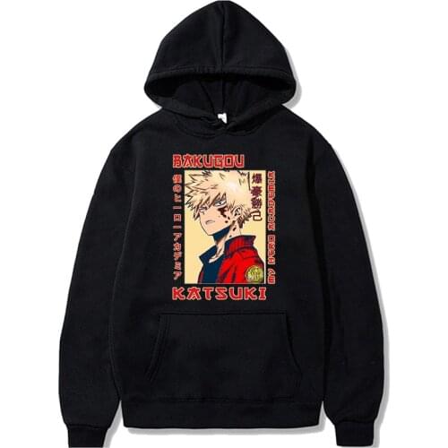 My Hero Academia Katsuki Bakugo Hoodies Casual Men Sweatshirt Clothing Japanese Streetwear Harajuku Kawaii Anime Hoodie Pullover