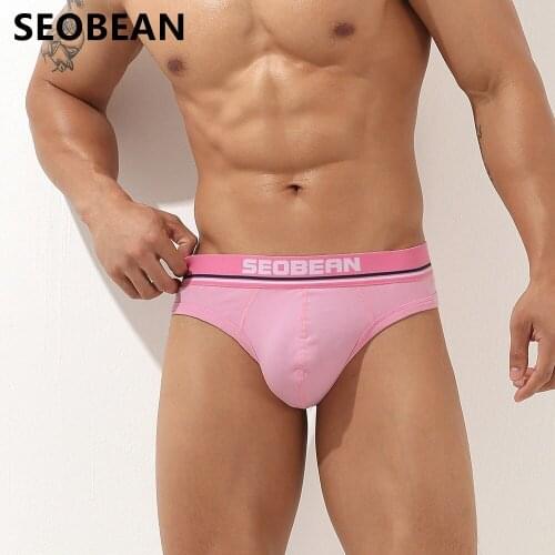 SEOBEAN Mens Underwear Cotton Breathable & Comfortable Sexy T-shaped Briefs T-back G-strings Thongs