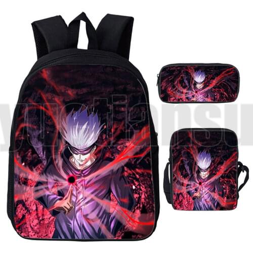 3D Print Japan Anime Schoolbags Pen Case Mochila Fashion Jujutsu Kaisen Backpack for School Teenagers Girls Sac A Dos Rucksack
