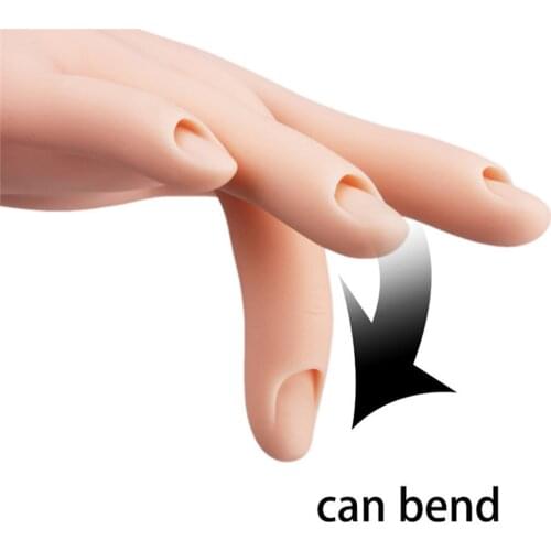 YOHAPPY Practice Nail Art Hand Flexible Silicone Hand Soft Training Display Model Hands DIY Manicure Tool For training