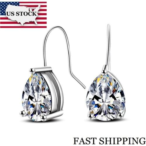 US STOCK Uloveido Stud Earring Korean Fashion Earrings for Women Wedding Earings with Stone Silver Color Jewelry Gift 5%OffHE512
