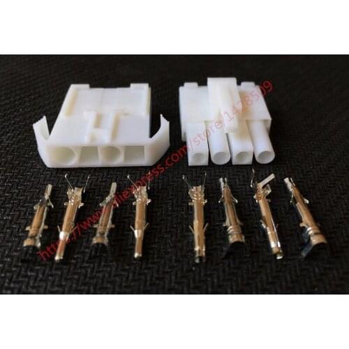 10 Sets Female And Male Small Tamiya Connector Kits Mini Tamiya EL 4.5MM Socket Plug With 4 Pin 4 Way