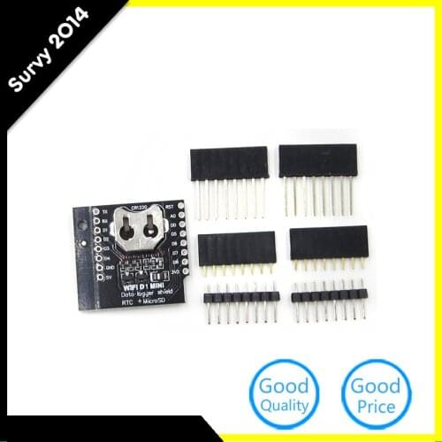 10 Pcs For WeMos Data Log Logger Shield Micro SD WIFI D1 Mini Board +RTC DS1307 Clock For Arduino diy electronics
