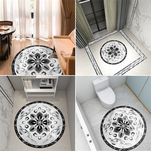 100x100cm Square Round Floor Decoration Sticker Adhesive Waterproof Removable Ground Decal For Living Room Corridor Home Decor