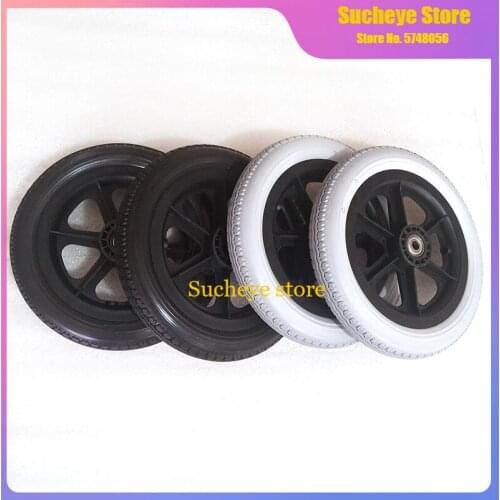 12 Inch Wheelchair Accessories Rear Solid Wheel 12 1 / 2x2 1 / 4 PU Tire Inflation Free Wheel Manual Wheelchair Rear Wheel