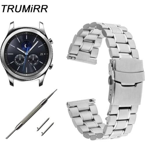 22mm Quick Release Stainless Steel Watch Band for Samsung Gear S3 Classic Frontier Garmin Fenix Chronos Safety Clasp Wrist Strap