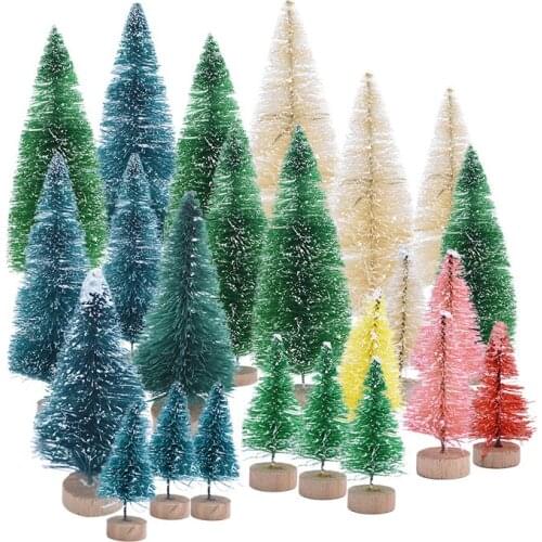 5Pcs Multi-size Mini Christmas Tree Fake Pine Trees DIY Xmas Photo Prop for Christmas Party Table Decoration New Year Home Decor