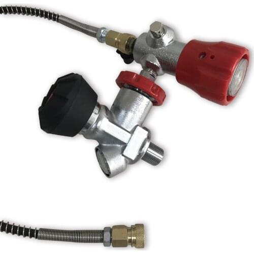 AC201 Pcp Gauge Valve For Scuba Diving Tank 4500psi and Filling Station with 50cm Hose For Pcp Air Rifle Compressed Cylinder