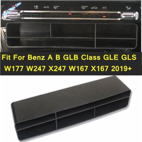 Auto Center Control Storage Box Black For Mercedes-Benz A B GLB Class GLE GLS W177 W247 X247 W167 X167 2019 - 2021 Accessories