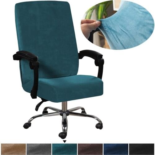 Velvet Elastic Home Armchair Covers Thickened Rotating Desk Chair Case Anti-dirty Computer Gaming Seat Cover With Armrest Covers