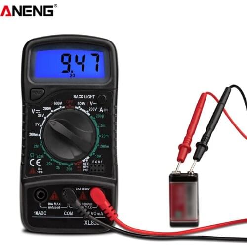 XL830 Mini Digital Multimeter 1999 Counts AC/DC Voltage Current Resistance Frequency Tester True RMS NCV Tester Meter