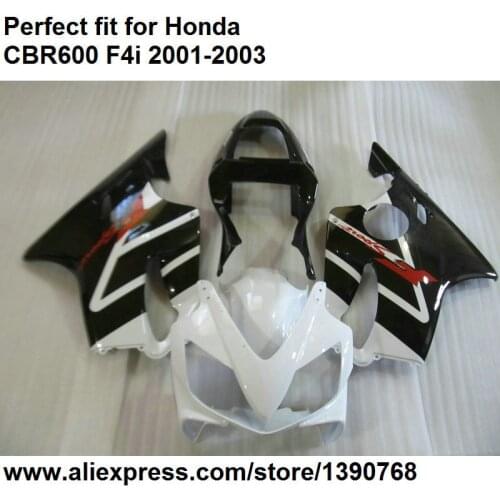 Hot sales fairing kit for Honda CBR 600 F4i 01 02 03 white black fairings CBR600F4i 2001 2002 2003 DZ93