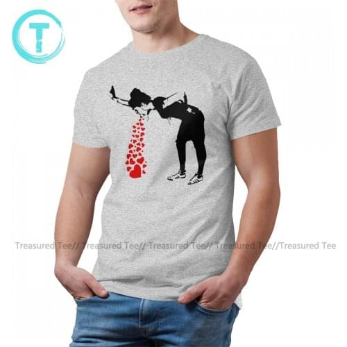 Banksy T-Shirt Basic Fashion 100 Percent Cotton T Shirt Printed Short-Sleeve Tee Shirt Mens Oversize