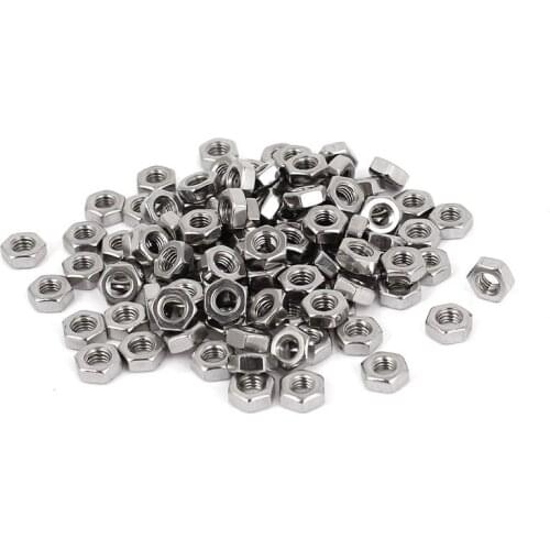 Hot Metric M3 Hex Nuts 304 Stainless Steel Fastener DIN934 100pcs for Bolt
