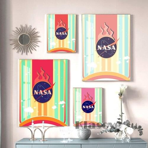Space Center Illustration Prints Poster Art Great Gift Idea Kids Room Office Picture Man Cave Wall Home Decor Canvas Painting