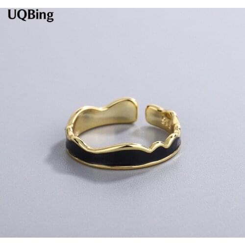 14K Gold Plated Color Irregular Wave Pattern Rings For Women Finger Jewelry