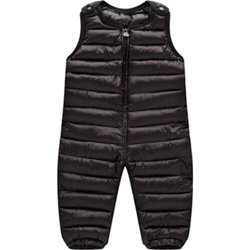 Children Down Jumpsuit Comfortable Cotton Warm Trousers Girls Boys Autumn Winter Pants Outwear 1 2 3 5 Years Baby Overalls