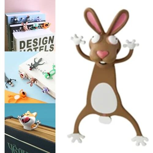 Creative 3D Stereo Bookmark Cute Cartoon Animal Marker Kawaii Cat Panda Bookmark Of Pages