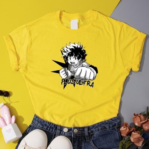 Fashion Anime Plus Ultra deku Tops My Hero Academia Women T-Shirts Hipster Vintage T Shirt Summer Comfy Cool T Shirt Urban Vogue