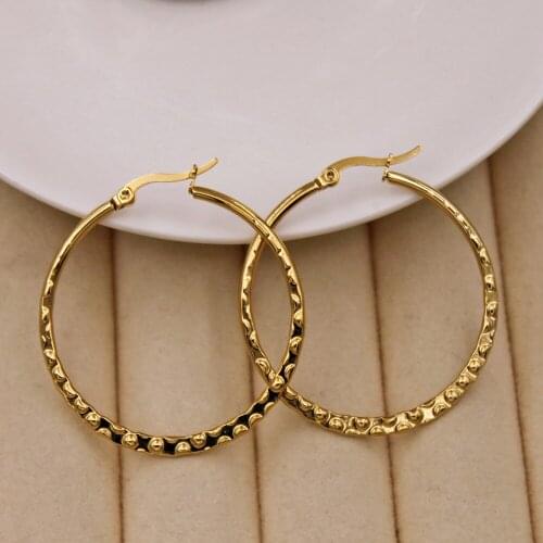 Fashion Copper hip hop Large Hoop Earrings for Womens Gold Plated Filled Women Earrings Fashion Jewelry Accessories wedding