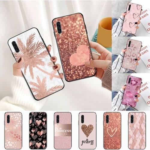 Gold Rose Love heart fashion Phone Case For Samsung A S M Note 9 10 20 fe 21 71 30 ultra plus 5g 11 31 51 s